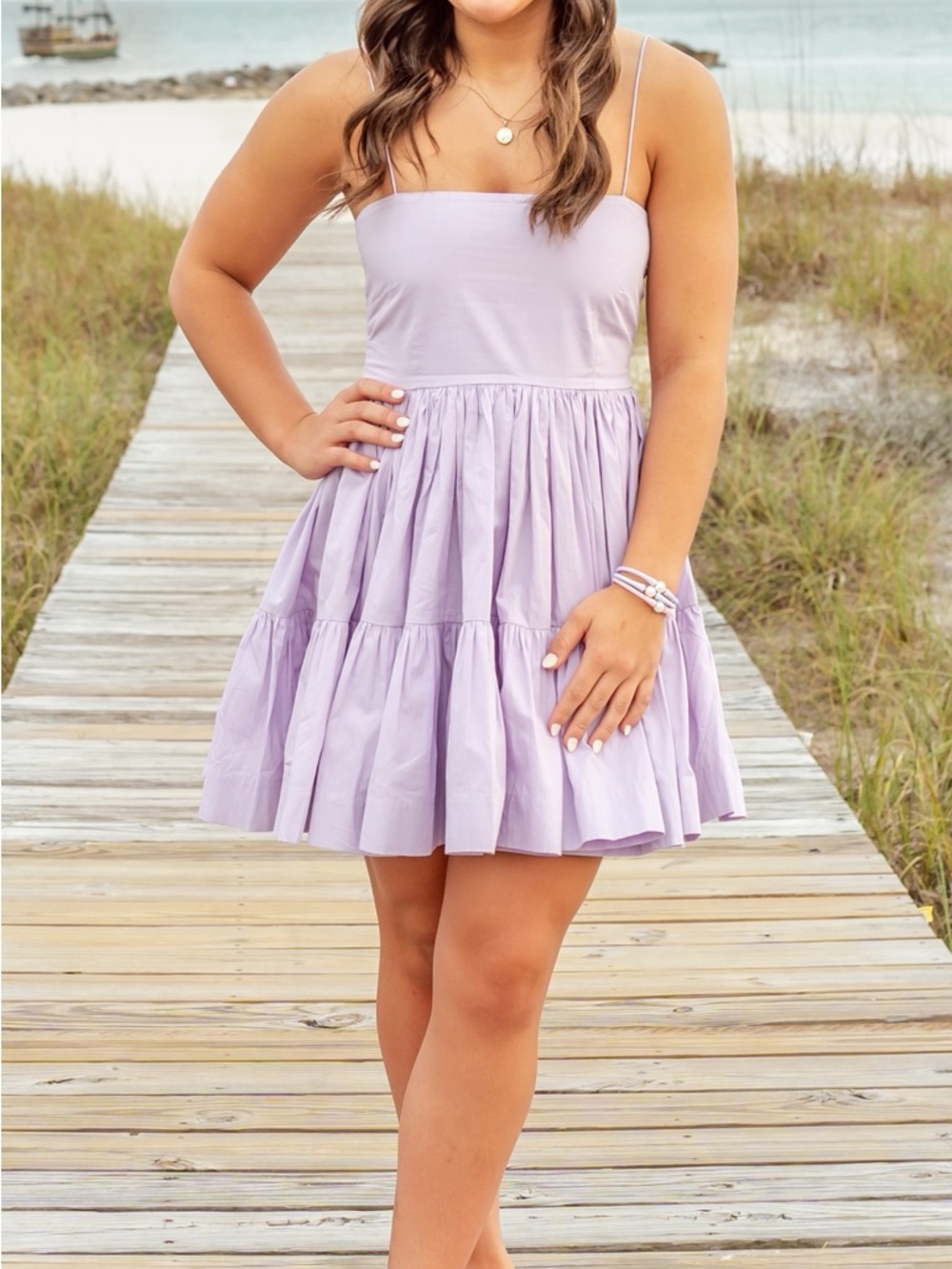 S/W/F Lavender Spaghetti Strap Sundress Size XS